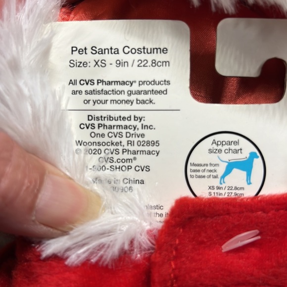 2/$15 NWT 🐕🎄🐈‍⬛ PET CENTRAL DOG or CAT SANTA CLAUS CHRISTMAS OUTFIT Size S - Picture 3 of 6